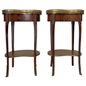 Pair of Kidney Shaped Bedside Tables